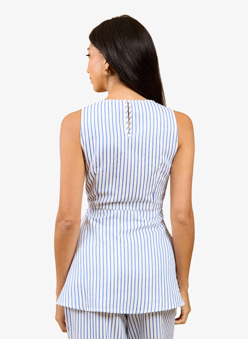 ليتل مسترس بلوزة مخططة باللون الأزرق